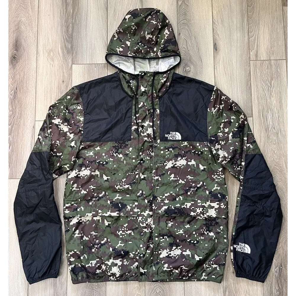 The North Face Digi Camo Lightweight Mountain Jacket Windbreaker Mens Sz Large